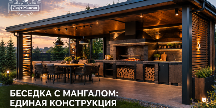 Большая беседка с мангальной зоной
