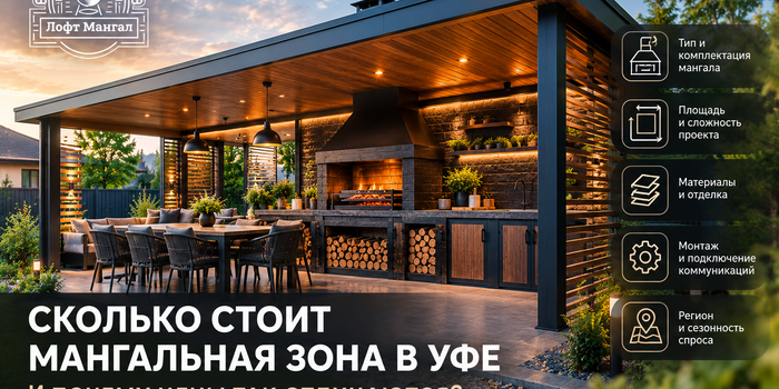 Беседка с мангальной зоной и летней кухней